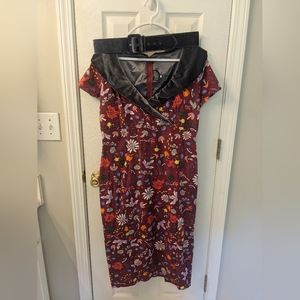 Pinup Girl Clothing Christina dress XL Dapper Day Plum First Frost